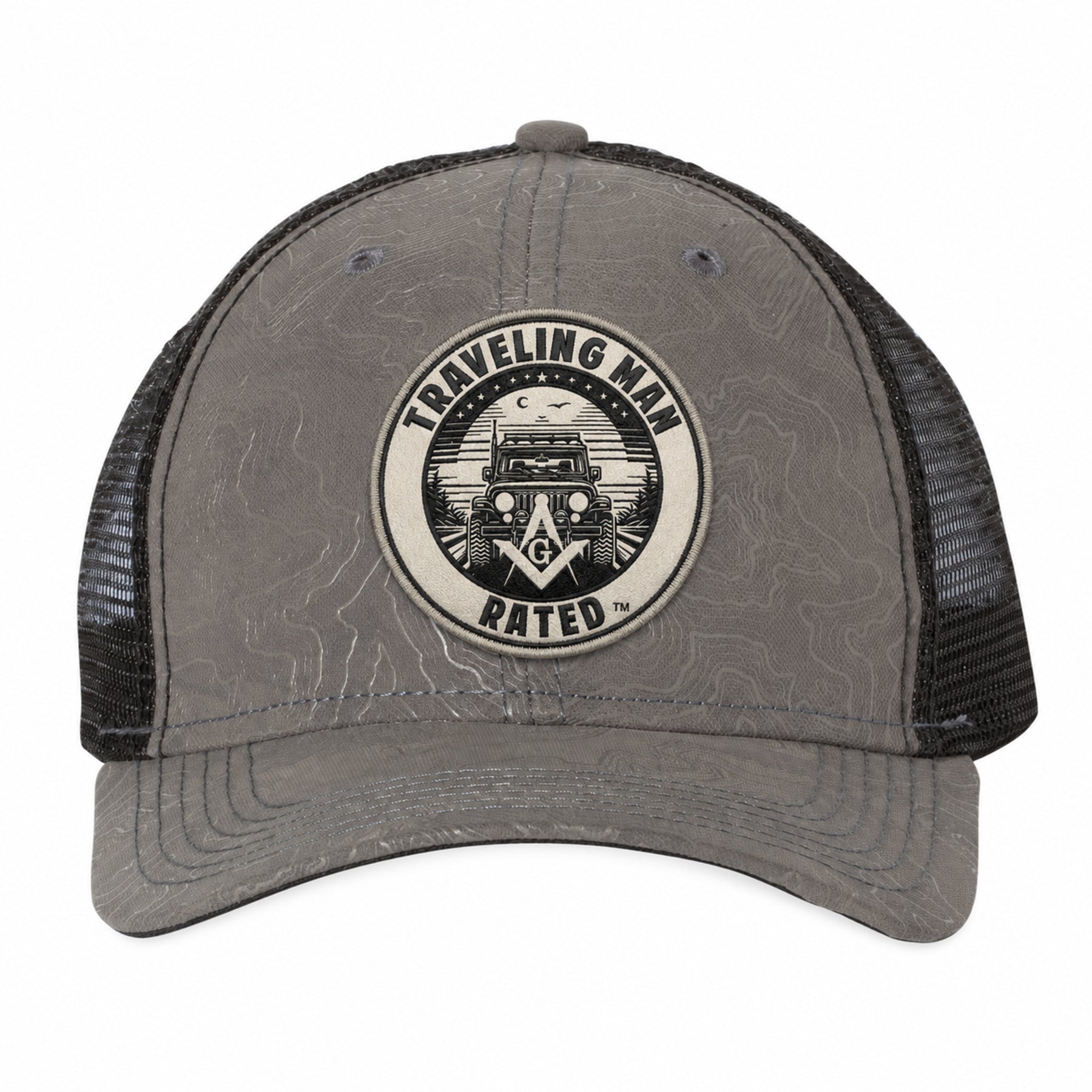 Traveling Man Dri Duck Topographical Trucker Cap