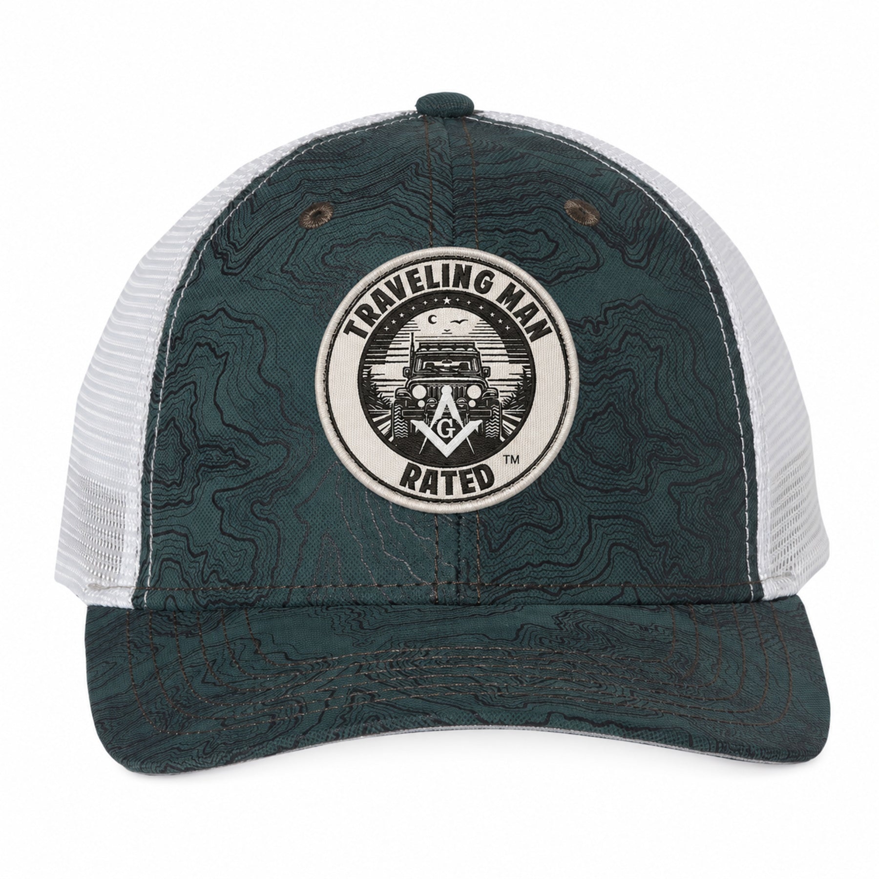 Traveling Man Dri Duck Topographical Trucker Cap
