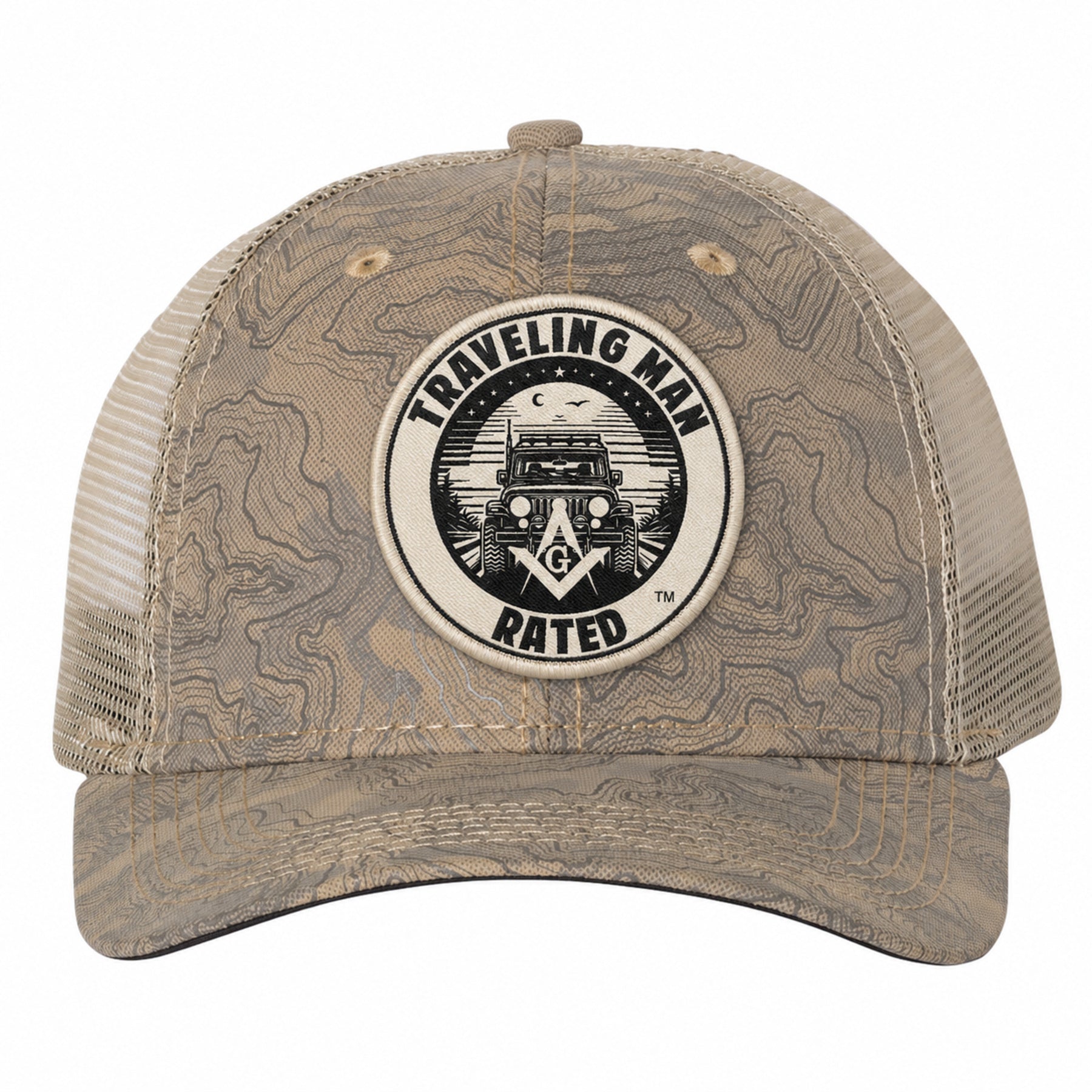 Traveling Man Dri Duck Topographical Trucker Cap